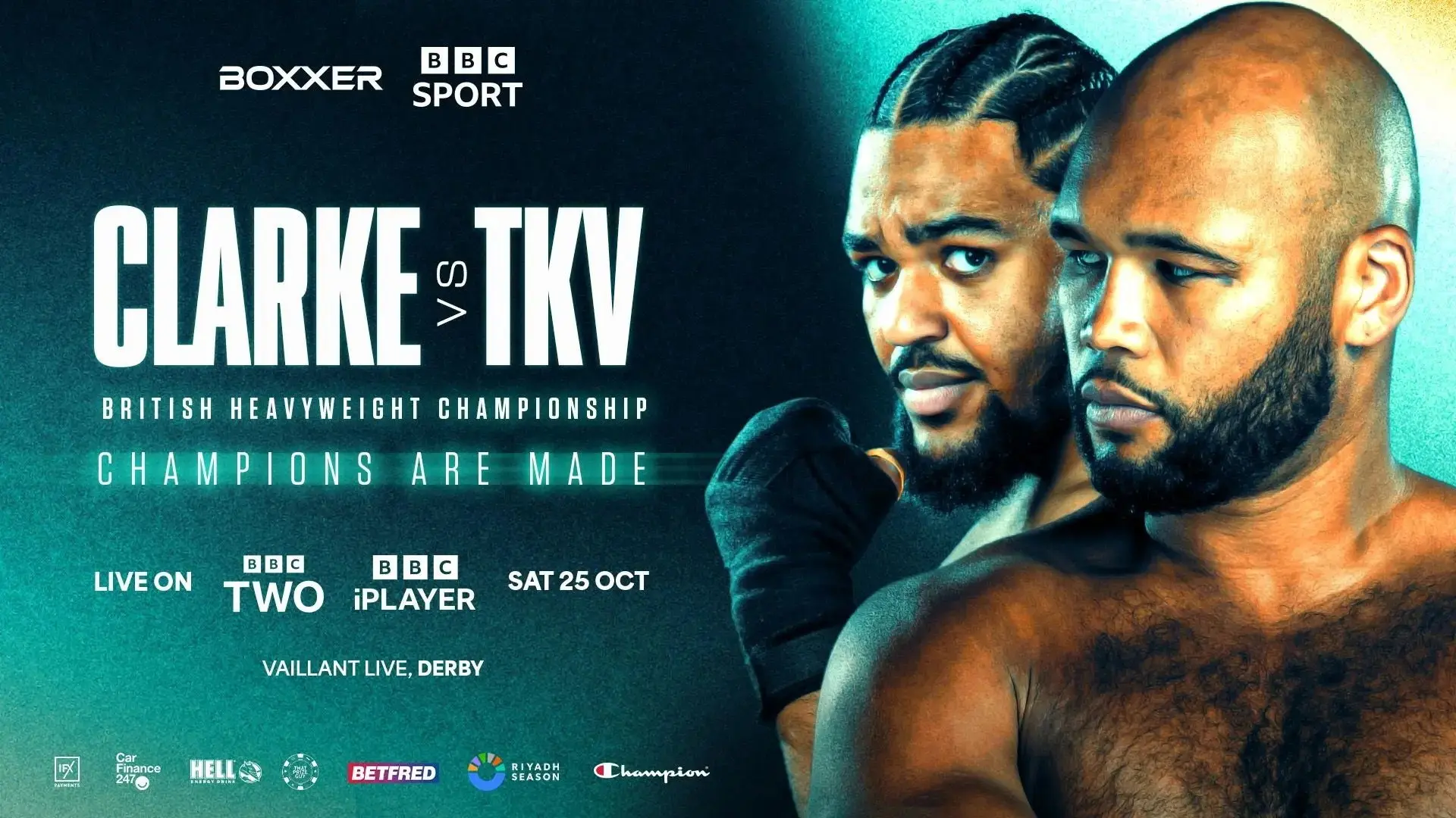 Frazer Clarke vs. Jeamie TKV backdrop